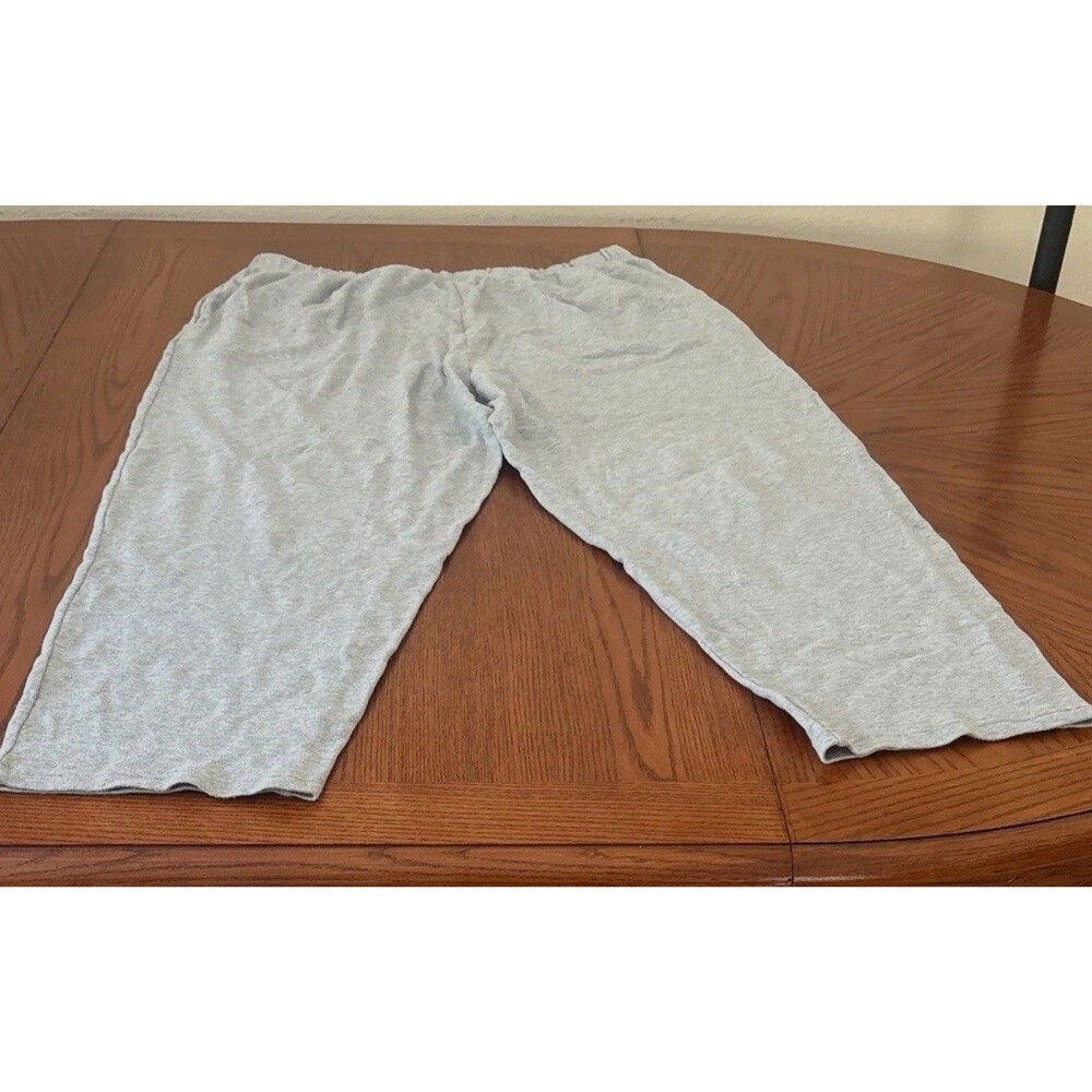 Basic Editions Women XXL Pants Gray Soft Knit 100 Cotton Pull On Loungewear